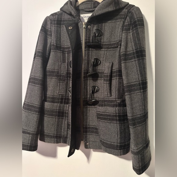 Aeropostale Eighty-Seven Pea Coat Size Small. Black and grey. - Picture 3 of 5